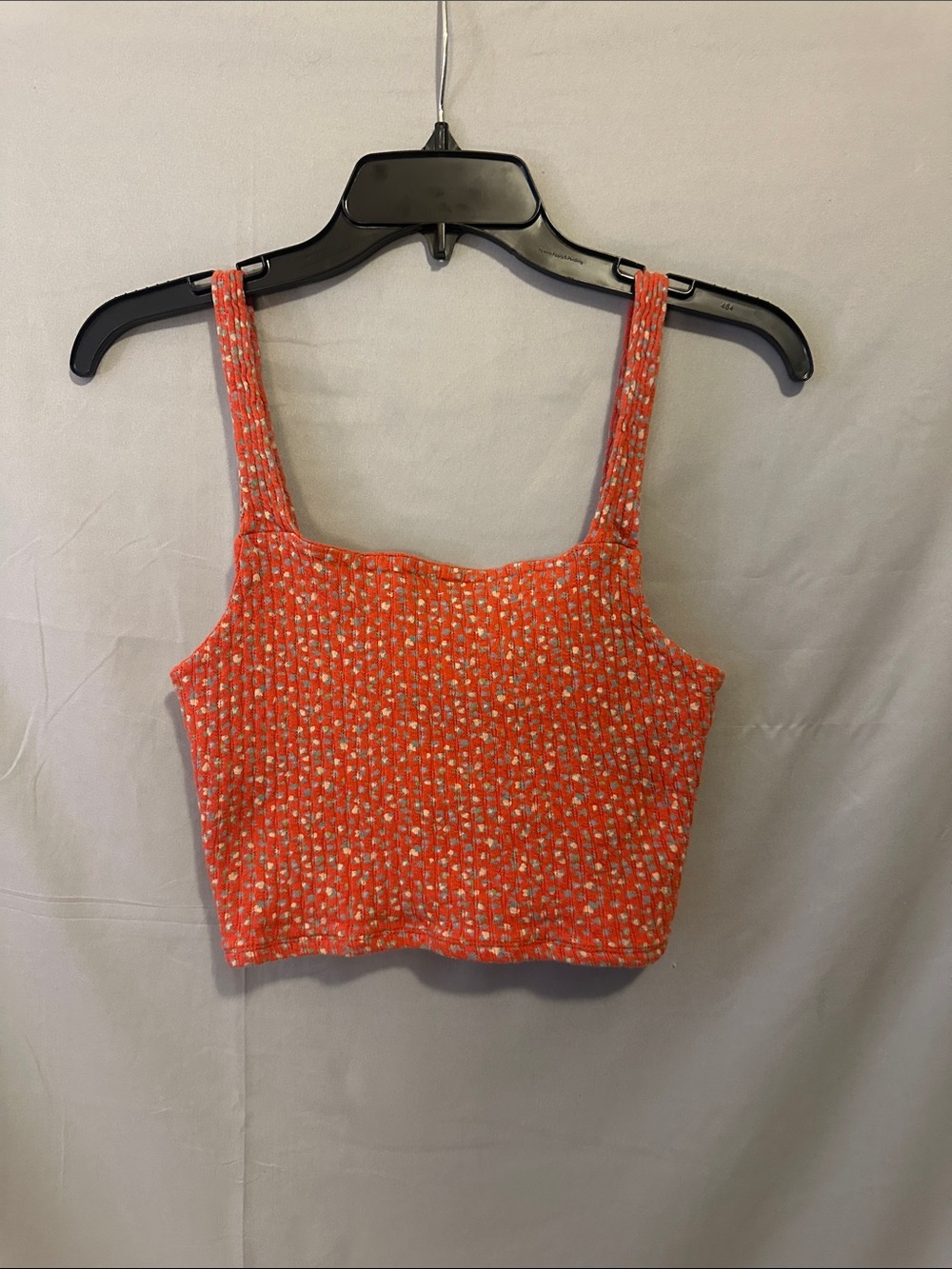 American Age Orange Floral Smocked Crop Top